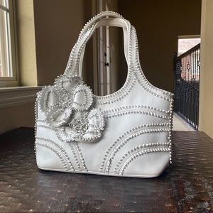 Isabella Fiona flower embellished leather bag